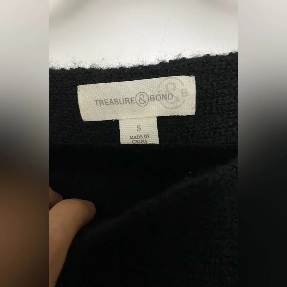 Treasure & Bond Black Boat Neck Sweater Size Small